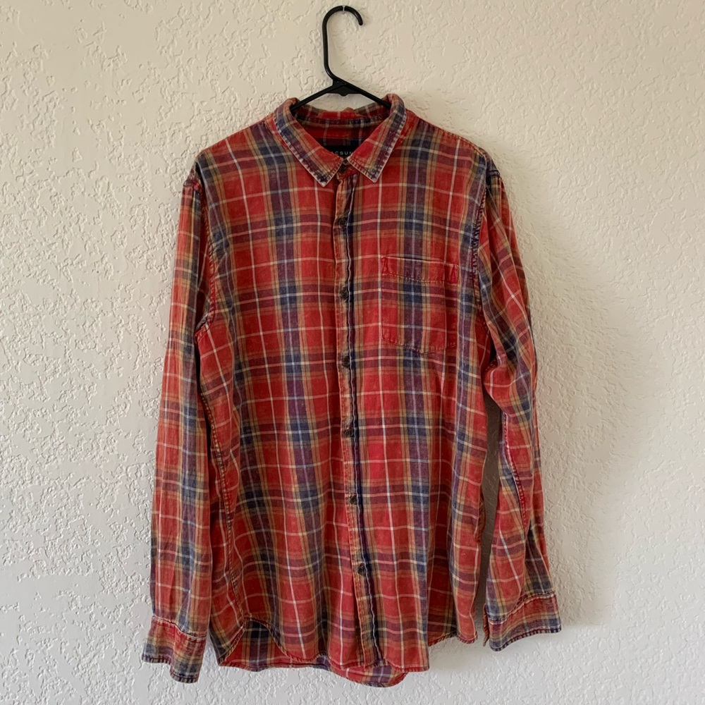 Faded look flannel shirt